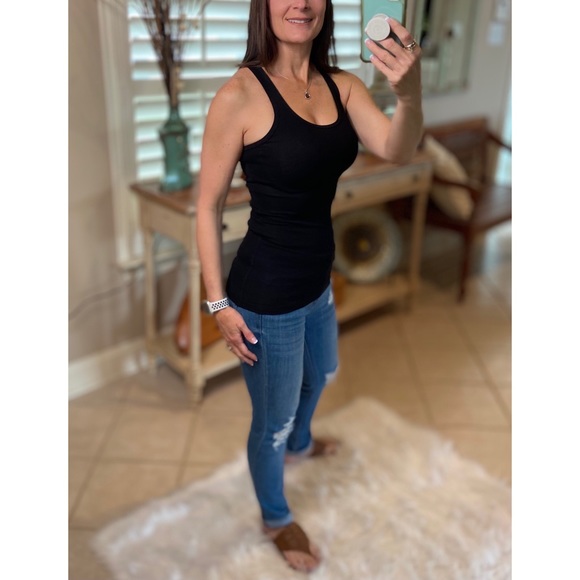 Ribbed Racerback Boy Beater Tank Black 1521 - Picture 4 of 10